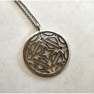 Rare Harley Davidson Tribal Bar and Shield Pendant and (925) Necklace 32" Long